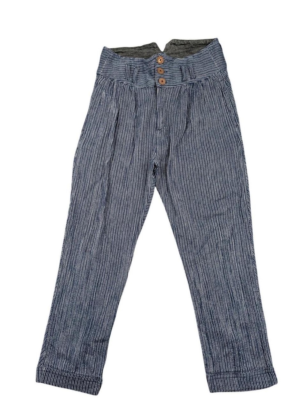 Free People Navy & White Striped trousers